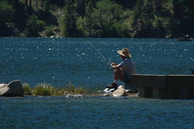 fisherman on Upper Twin Lake